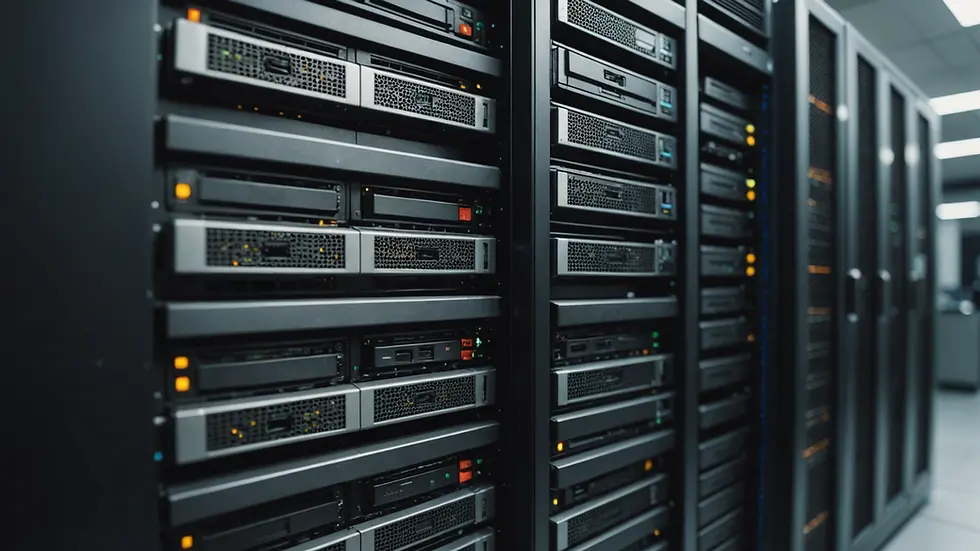 Close-up view of an old server in a server room