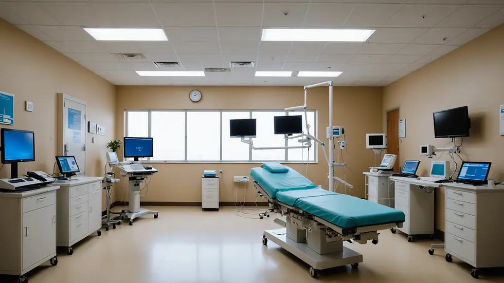 Wide-angle view of a hospital communication system essential for patient care