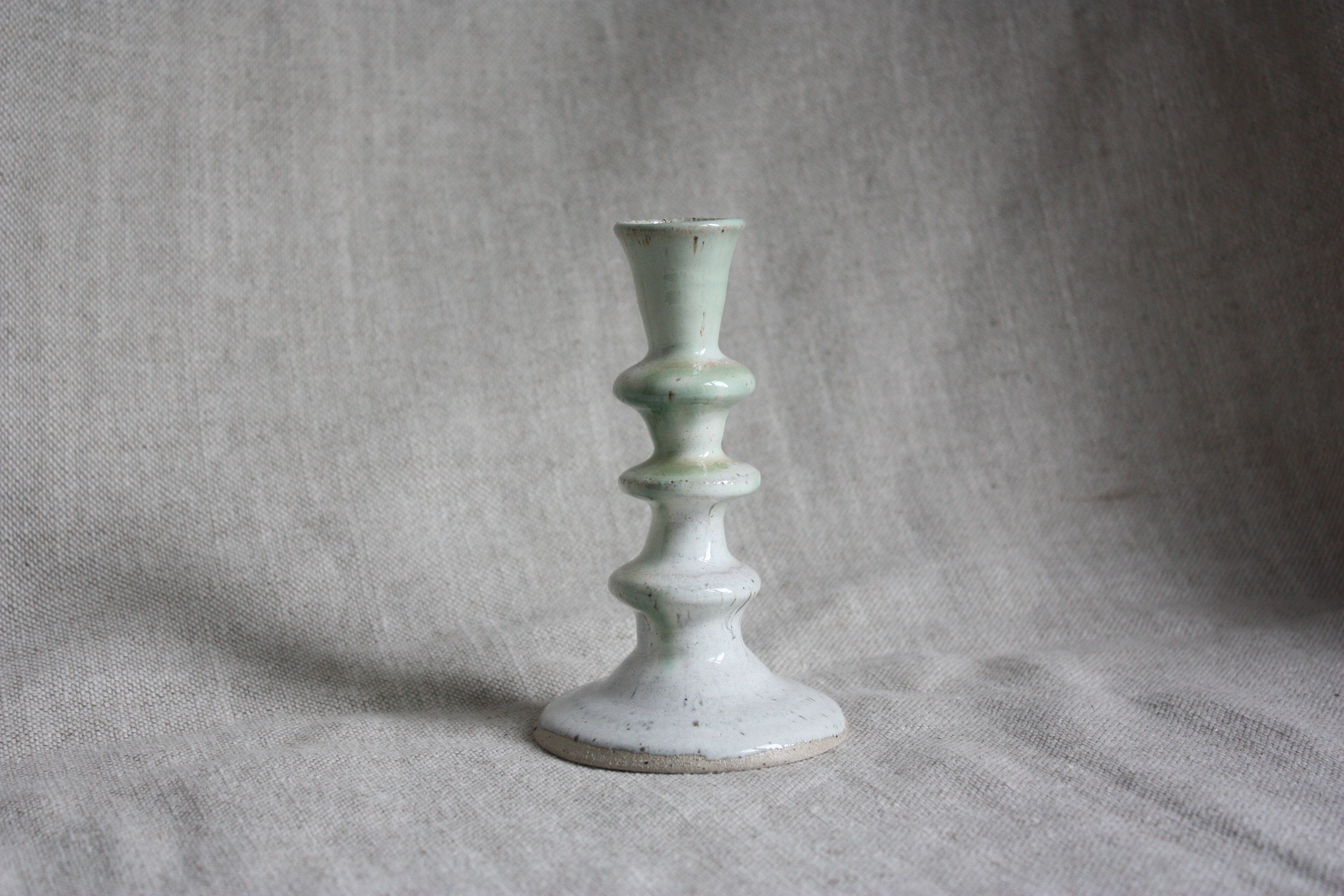 Candlestick in White with Green