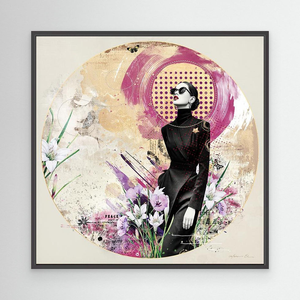 Thumbnail: Retro Circles - Floral Pop - Canvas Prints
