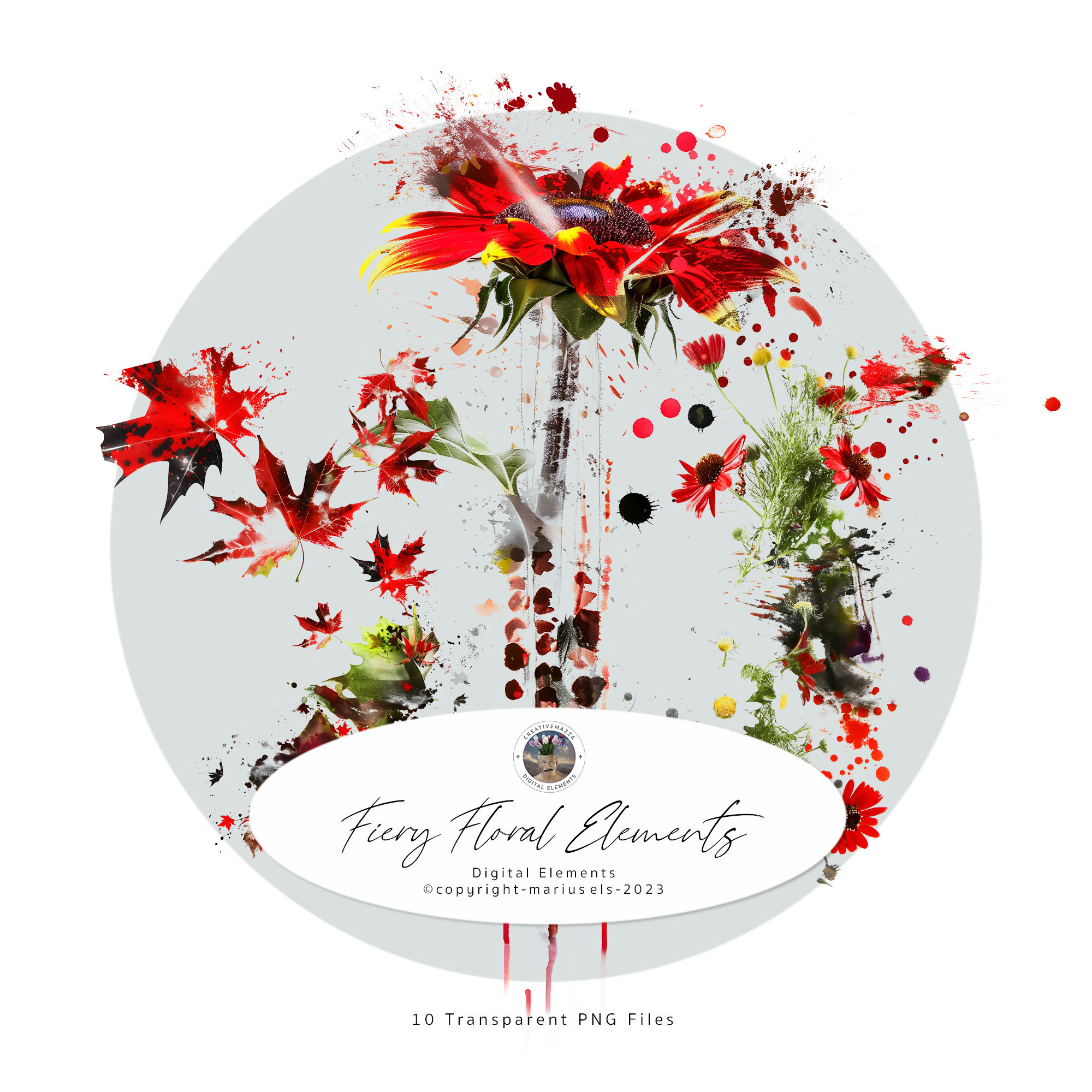 Fiery Floral Elements