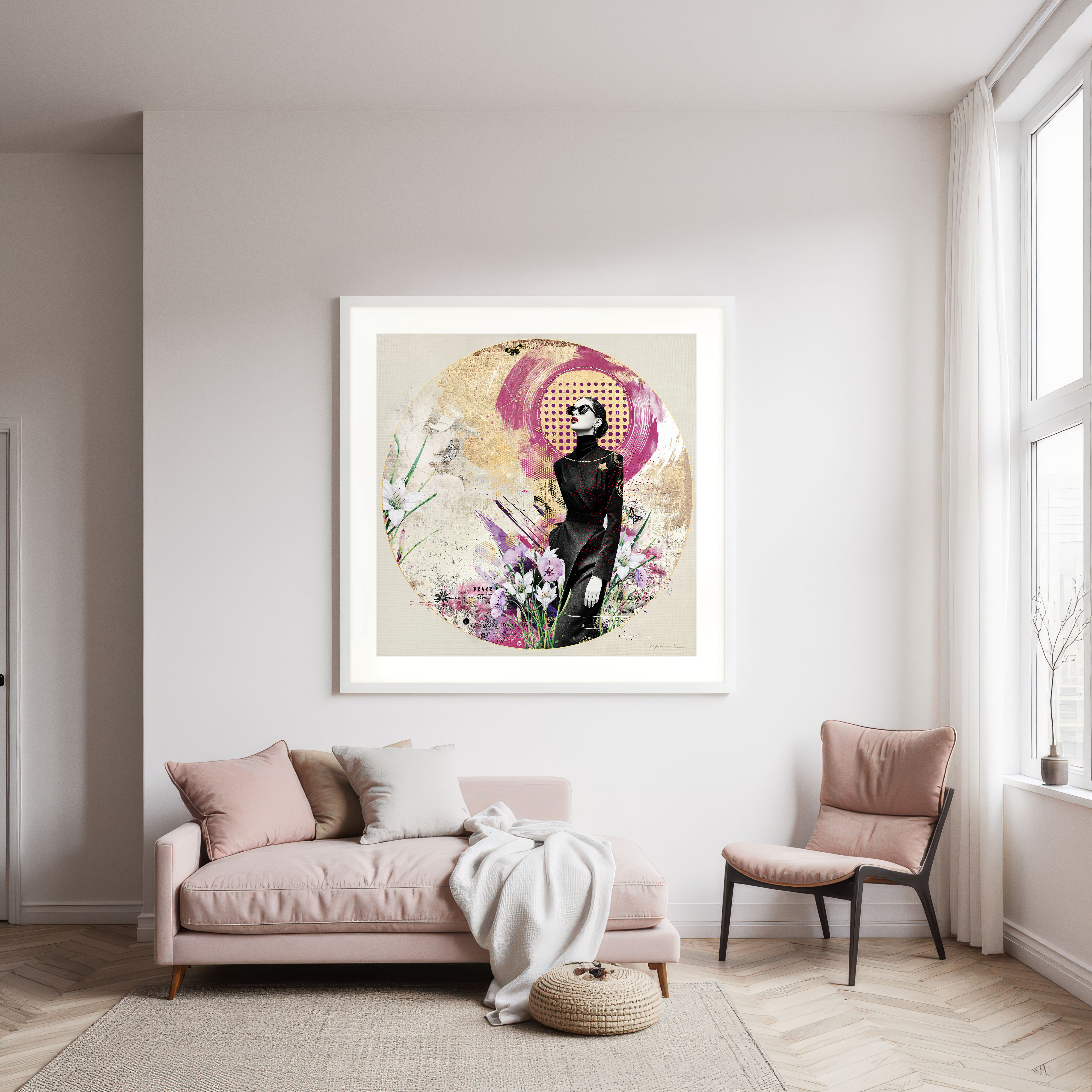 Retro Circles - Floral Pop - Fine Art Prints