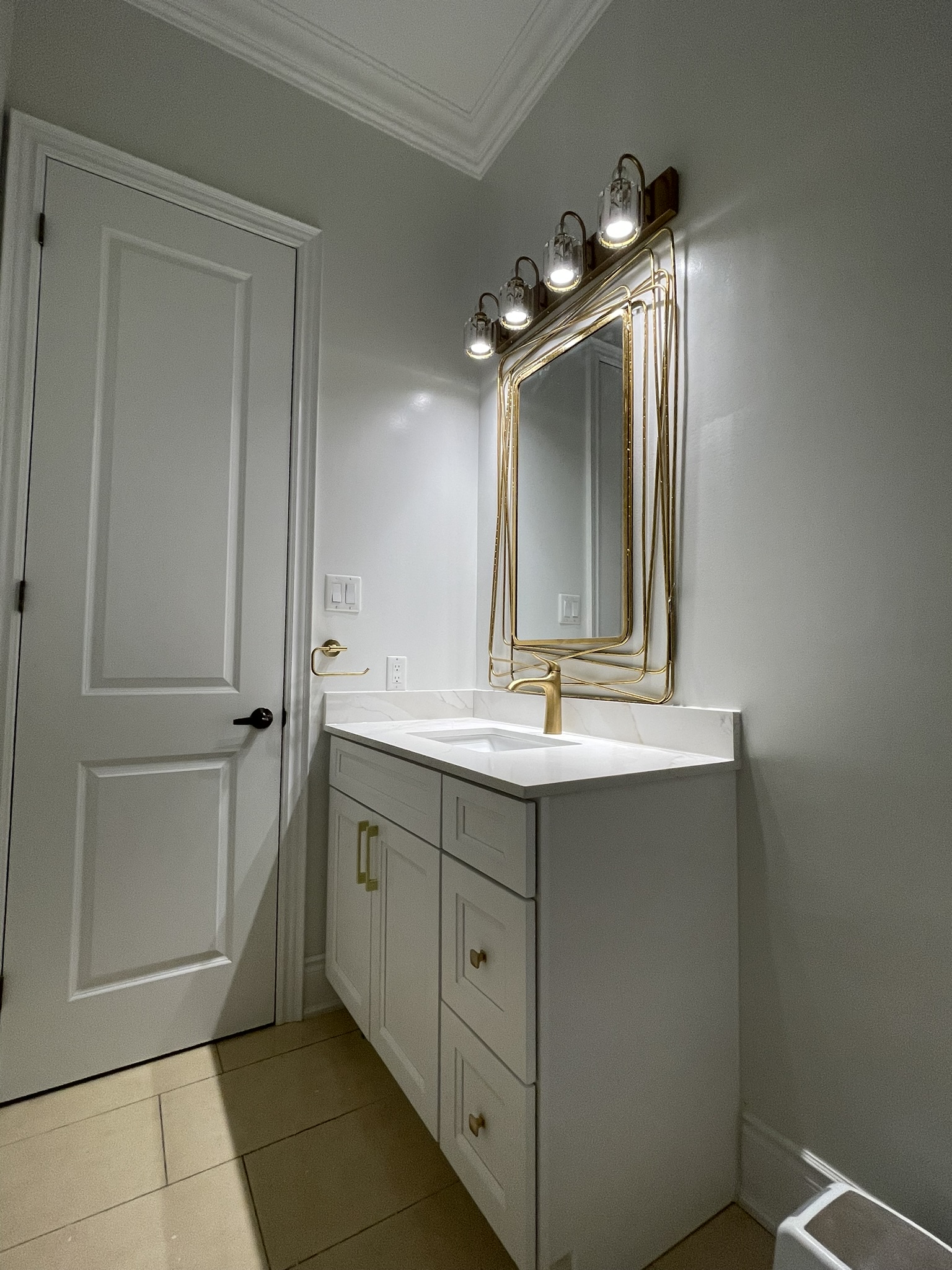 Stone walk-in shower renovation 1