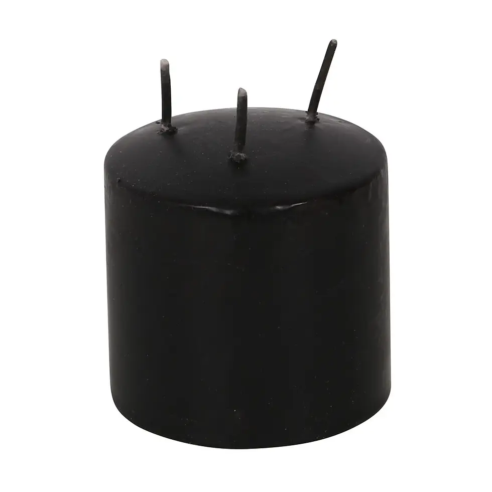 Thumbnail: Small black cylindrical container with three thin metal prongs.