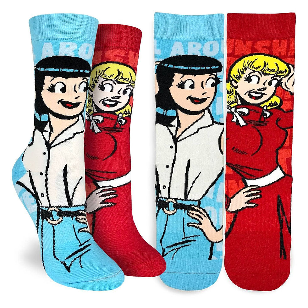 Archie Comics Betty and Veronica socks from Creepy Crayon
