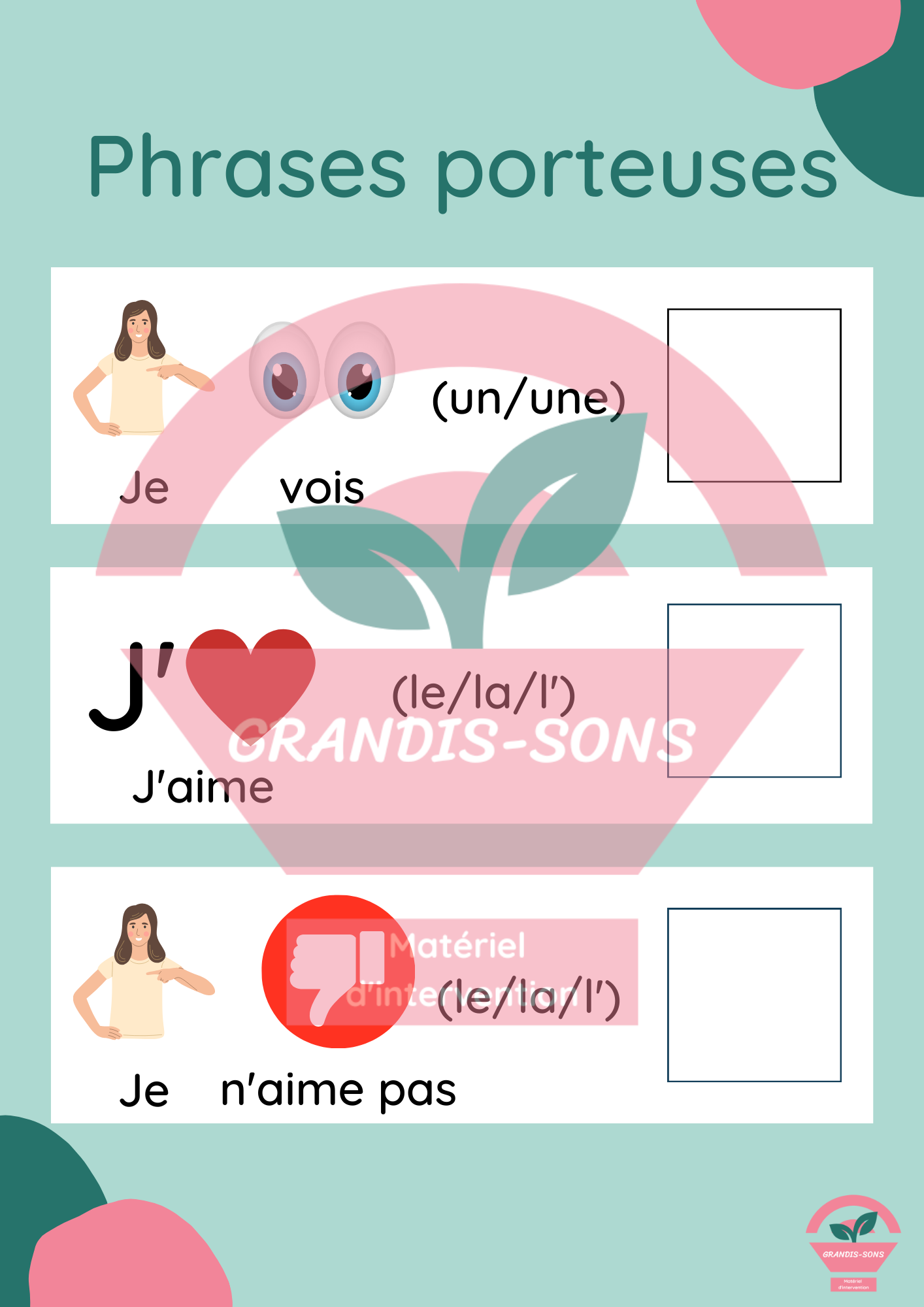 Fiches phrases porteuses