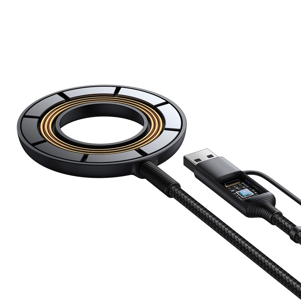 Thumbnail: JOYROOM WQM03 2 in 1 15W Wireless Charger Hollow Design Magnetic Charger Pad Com