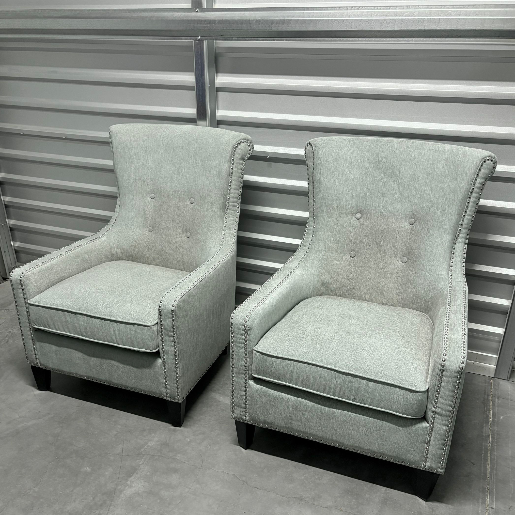 Mint blue/grey sofa chairs