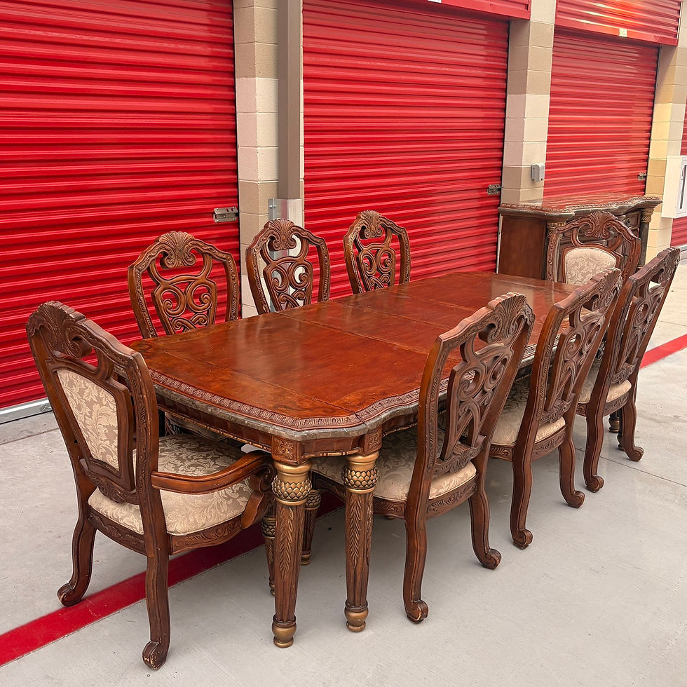 Thumbnail: Formal Solid Wood & Marble Dining Set