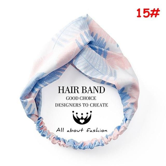 Thumbnail: Twist Cross Floral Elastic Knotted Headband