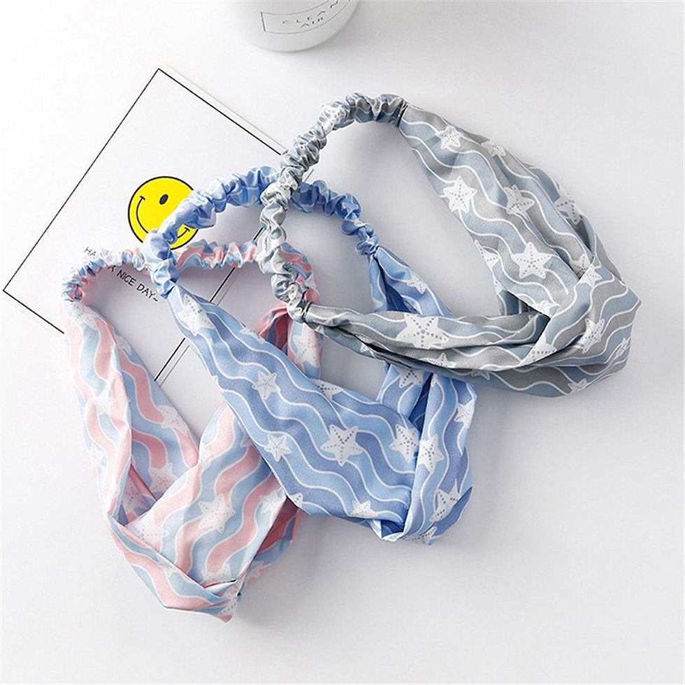 Thumbnail: Twist Cross Floral Elastic Knotted Headband
