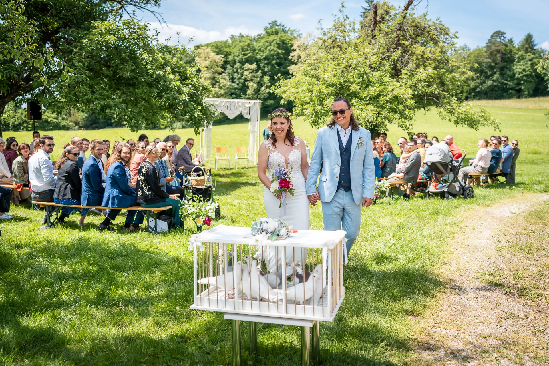 Tauben steigen lassen an Hochzeit in Wiesendangen
