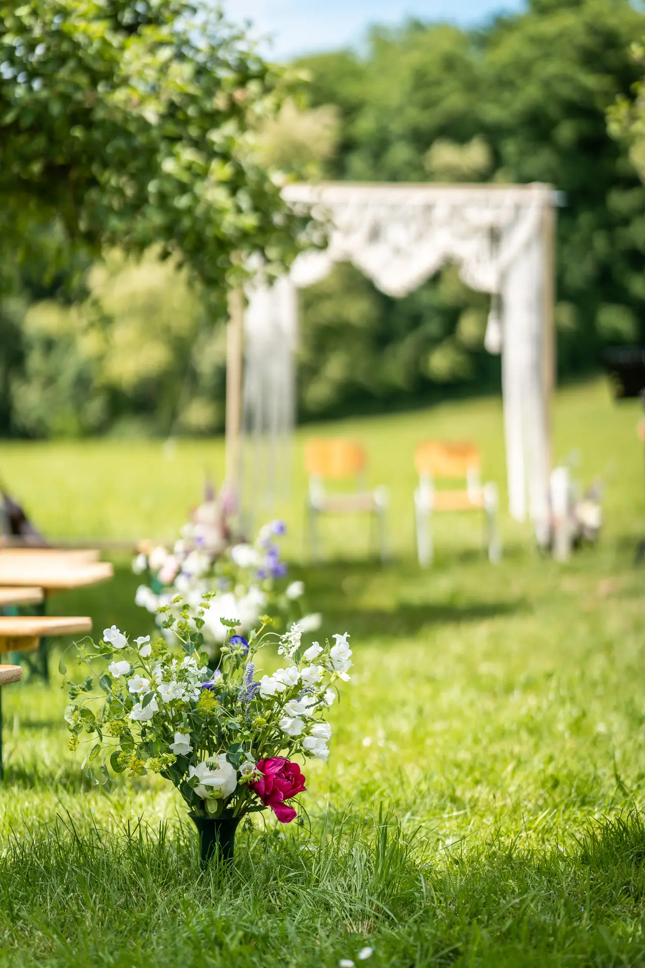 Elegante Tischdekoration Hochzeit Berghof Wiesendangen