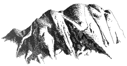 A drawing of Mount Colden in the Adirondack High Peaks