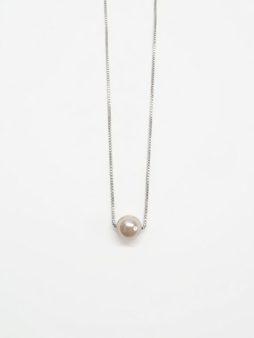 Pink Cultured Pearl Silver Necklace