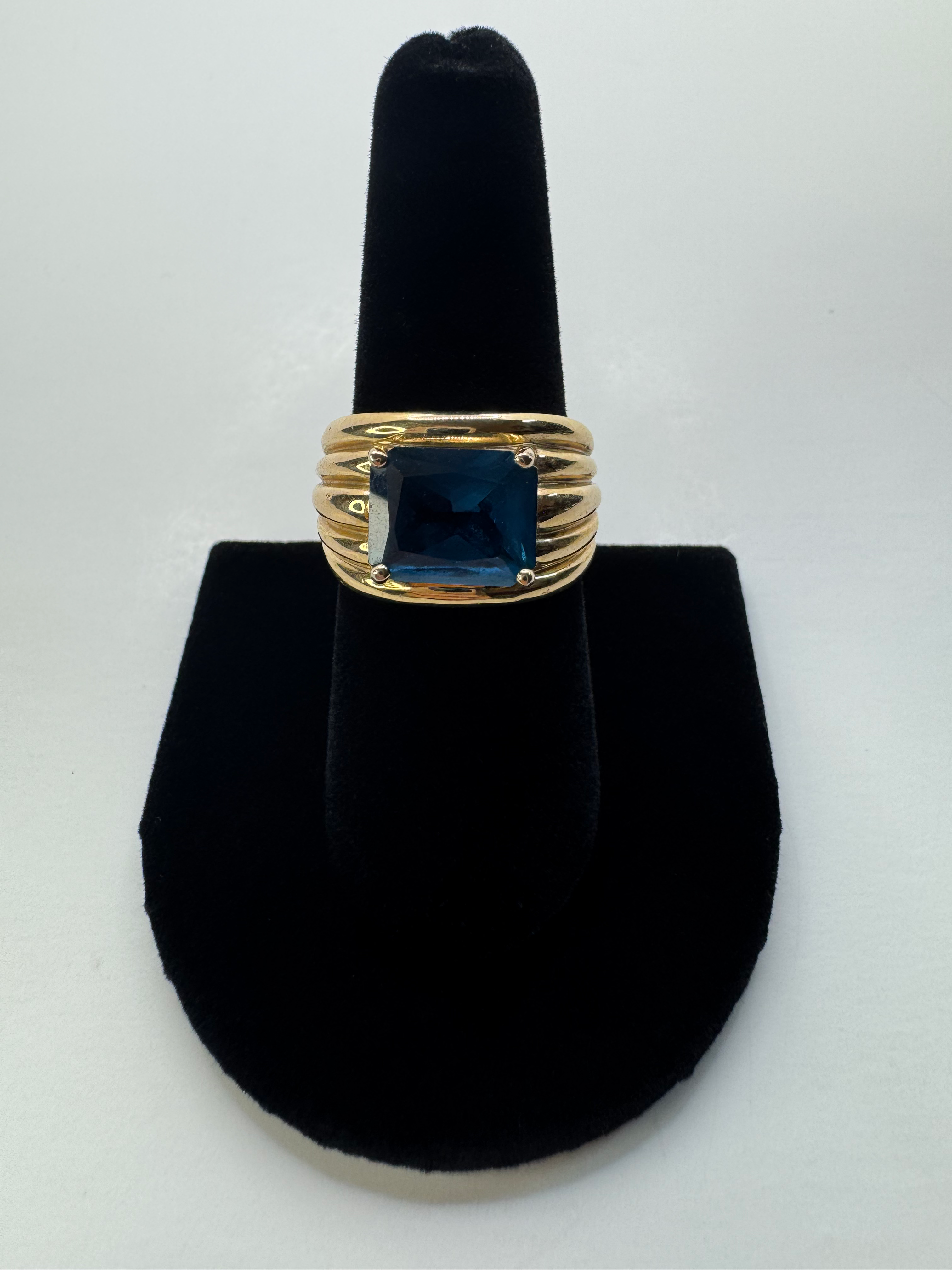 London Blue Topaz Gold Plated Silver Ring