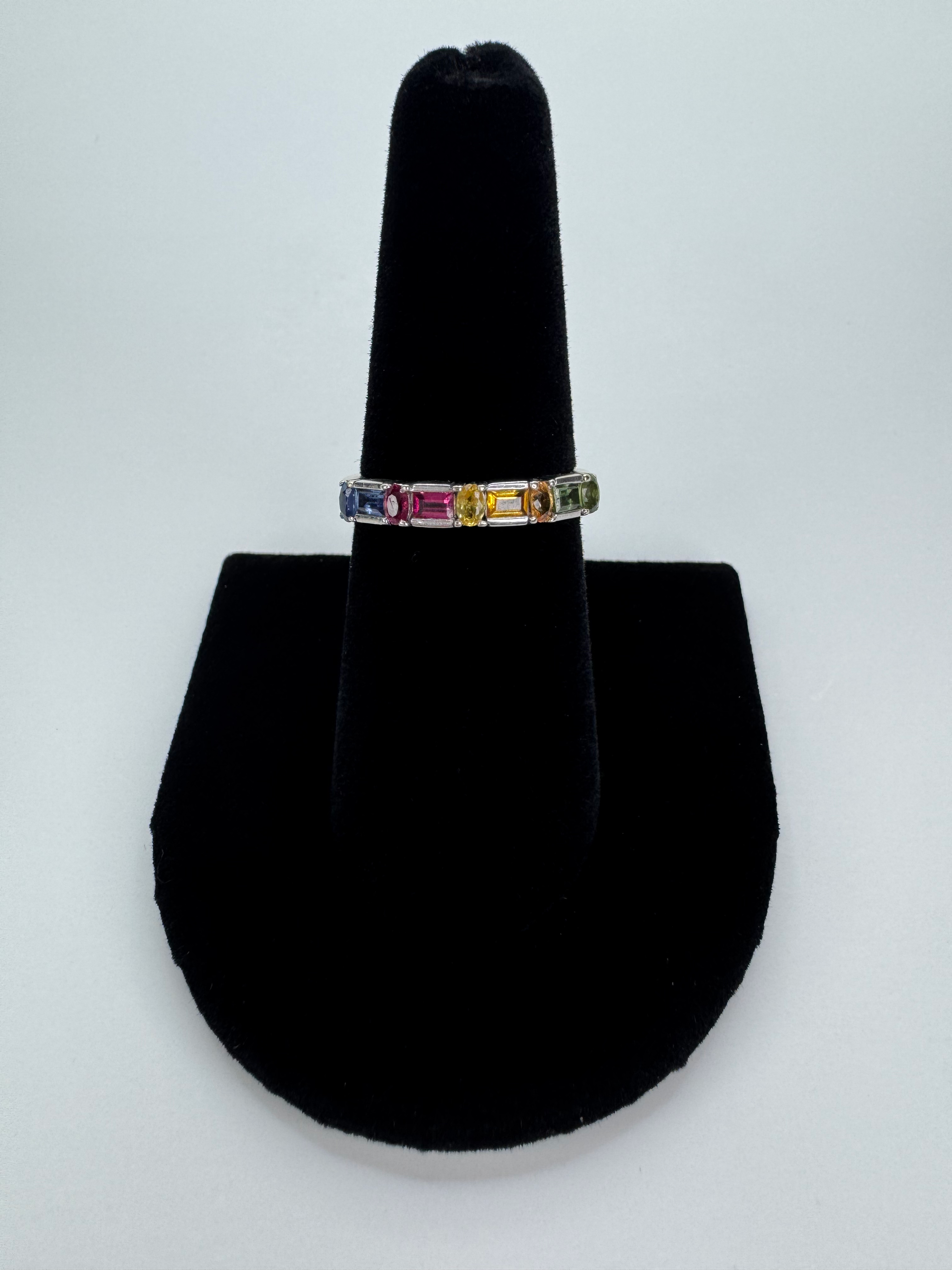 Rainbow Sapphire Band