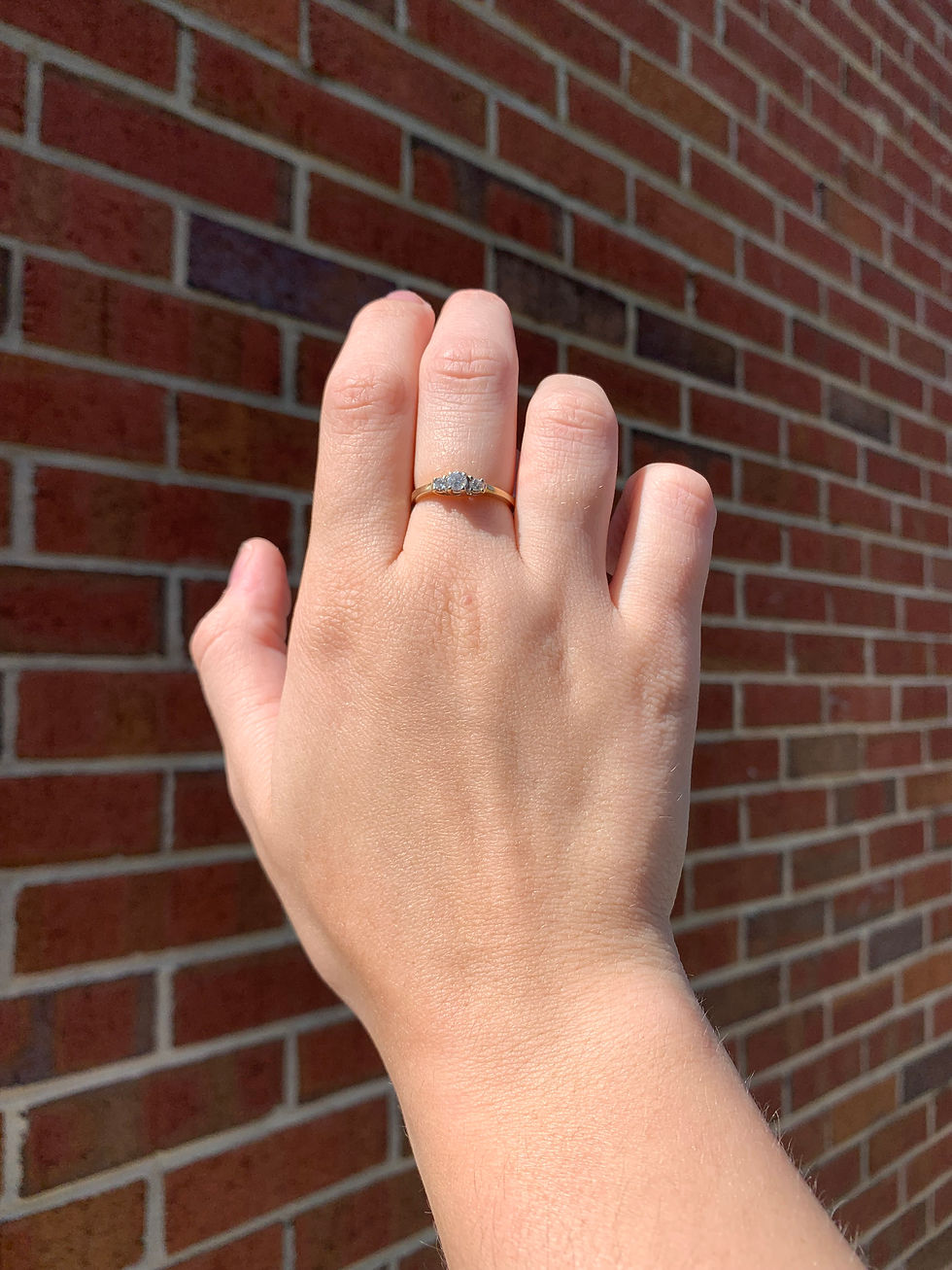 Thumbnail: Antique Tri-Diamond Ring