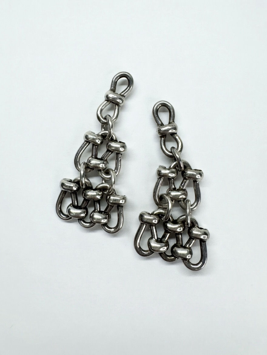 Sterling Silver Chain Statement Earrings