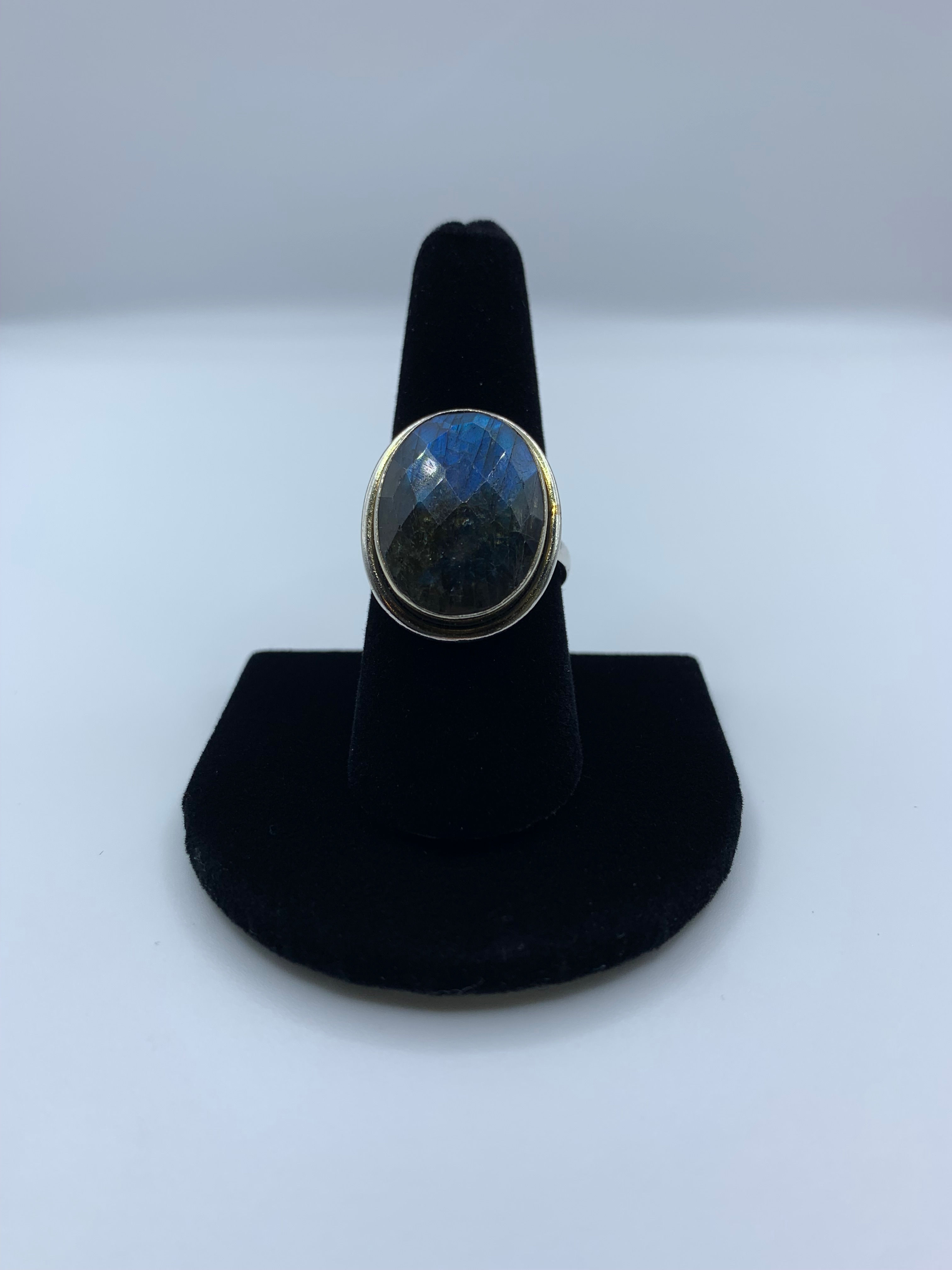 Rose Cut Labradorite Ring