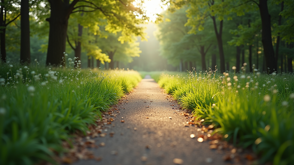 High angle view of a serene nature path symbolizing the journey of healing