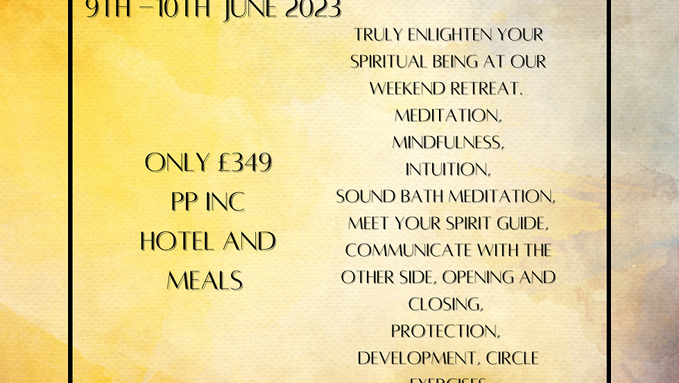 Spiritual retreat weekend June 9-10 2023