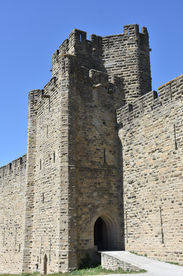 Une tour de la Cité médiévale de Carcassonne dans l'Aude en France