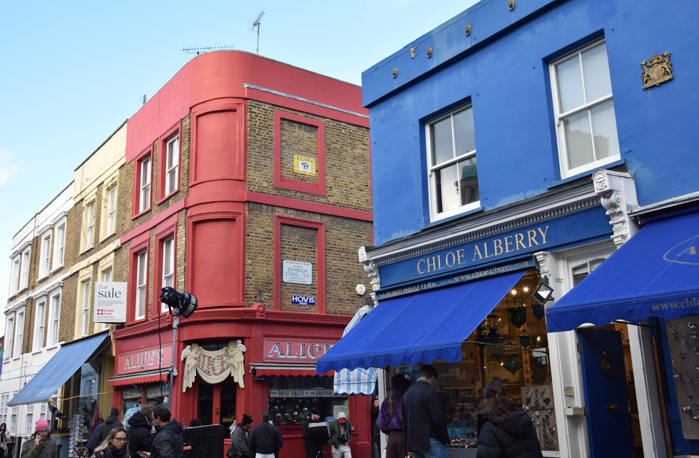 Les façades colorées de Portobello Road dans le quartier de Notting Hill à Londres