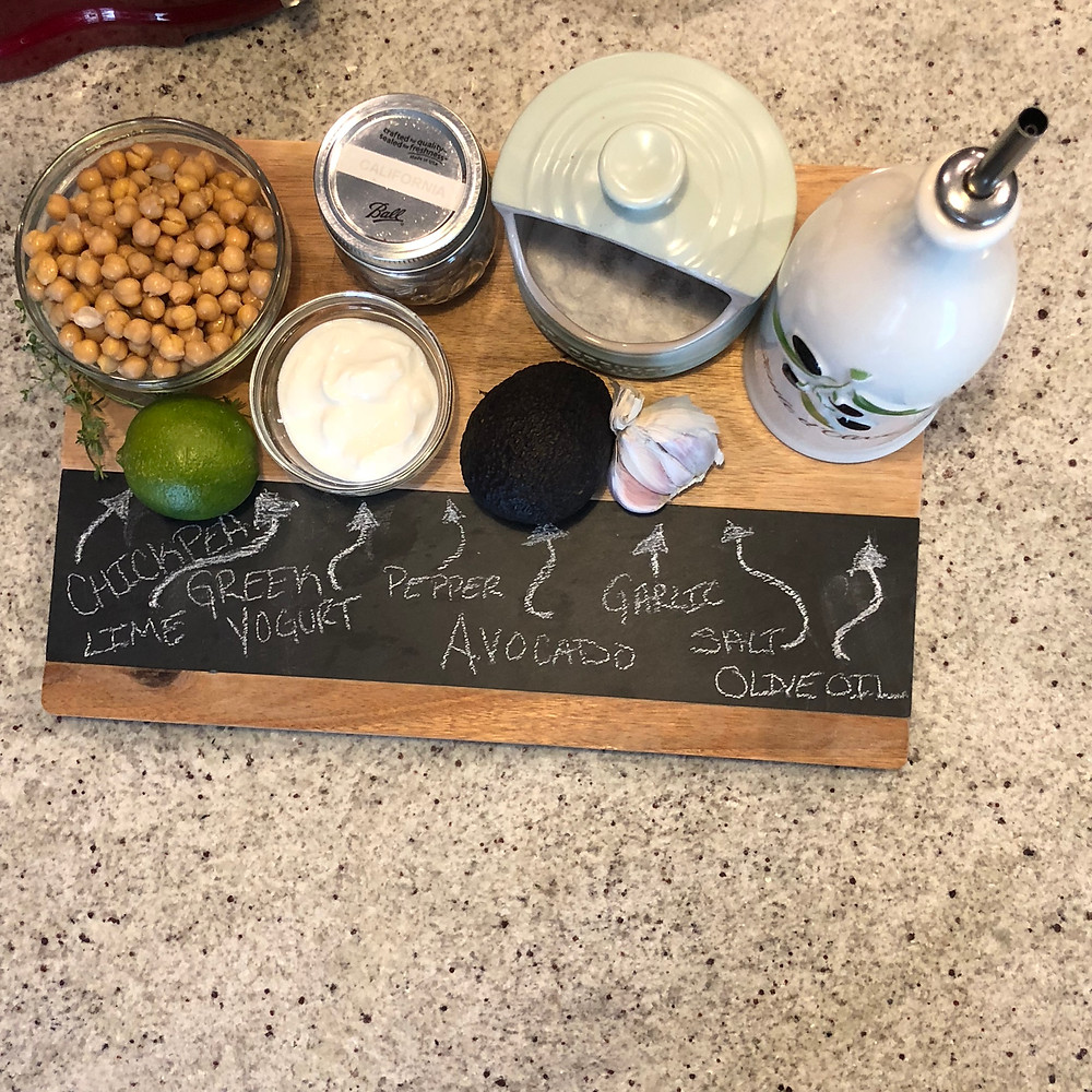 chickpea, garbanzo bean, lime, salt, olive oil, avocado, garlic, pepper, Avocado Hummus