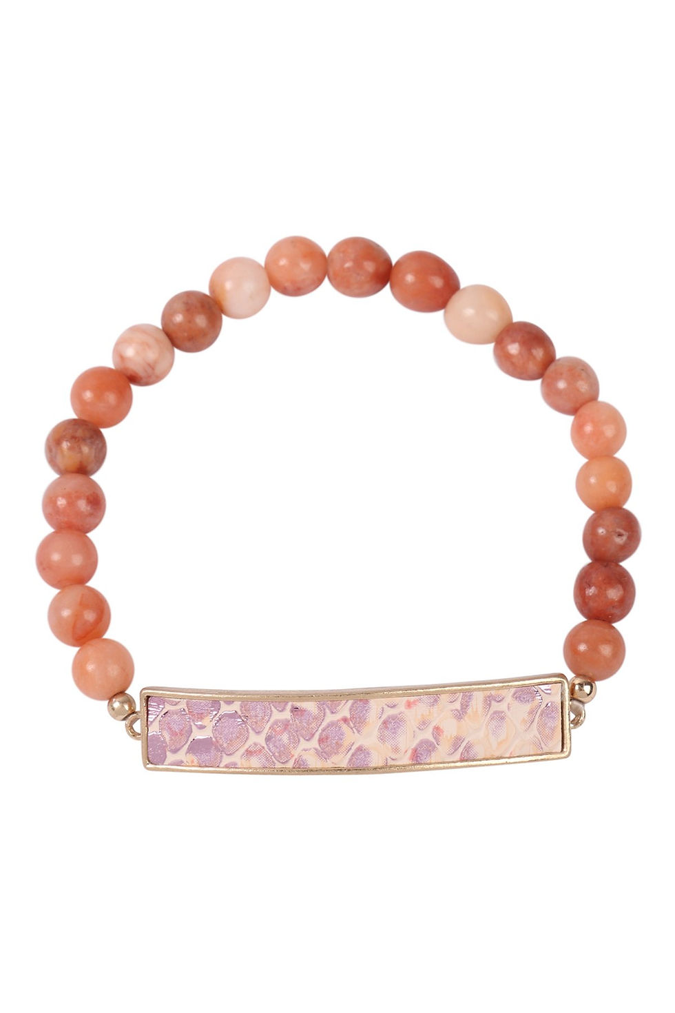 Thumbnail: Animal Print Bar With Beaded Stone Bracelet