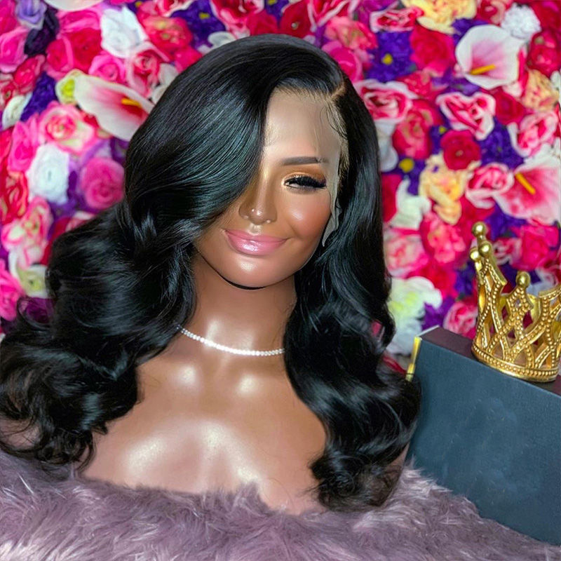 Miniaturbild: Human Hair Lace Wigs 100 Virgin Human Hair 20 Inch Natural Black Brazilian