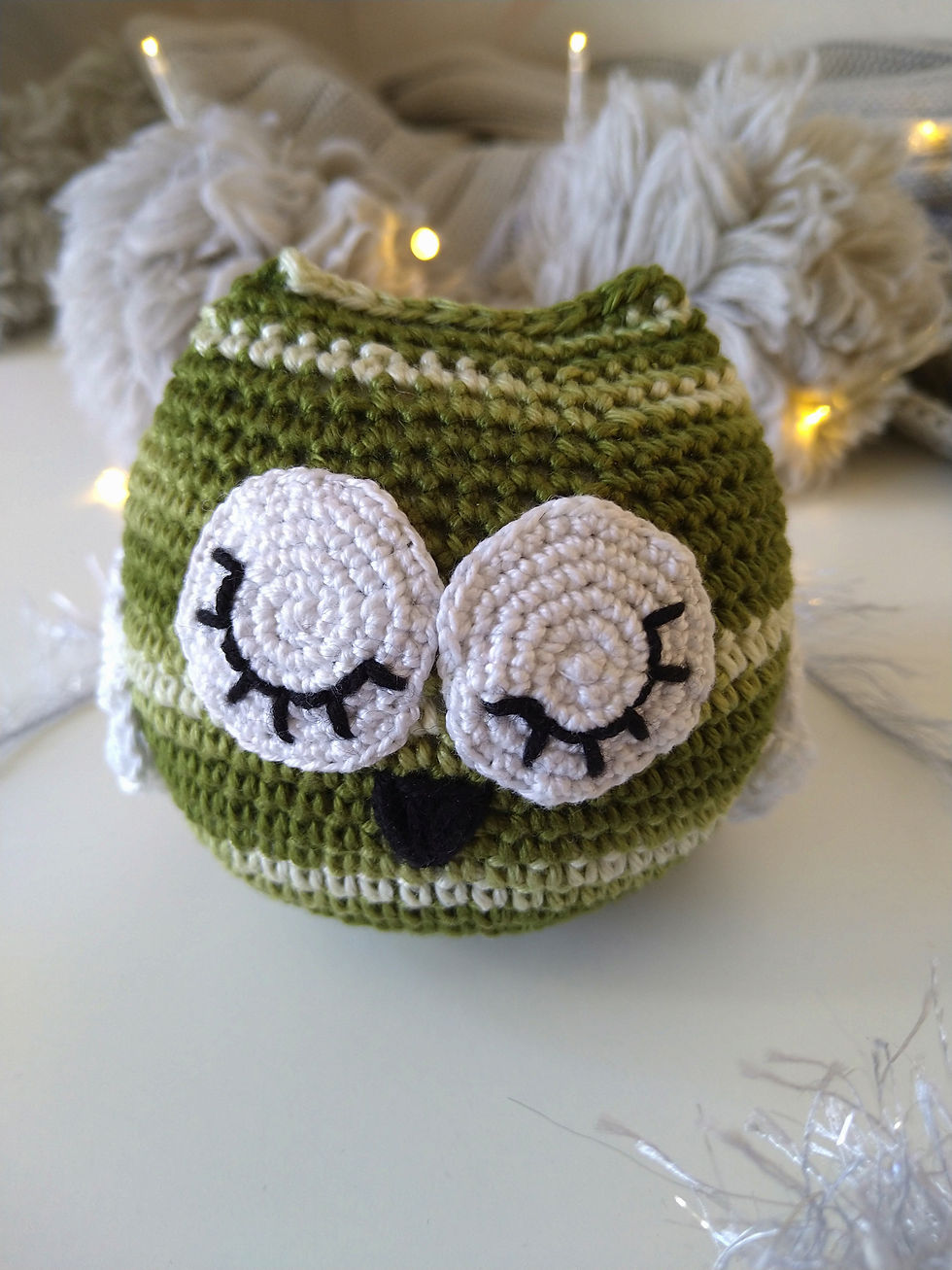 Green Owl Baby Rattle
