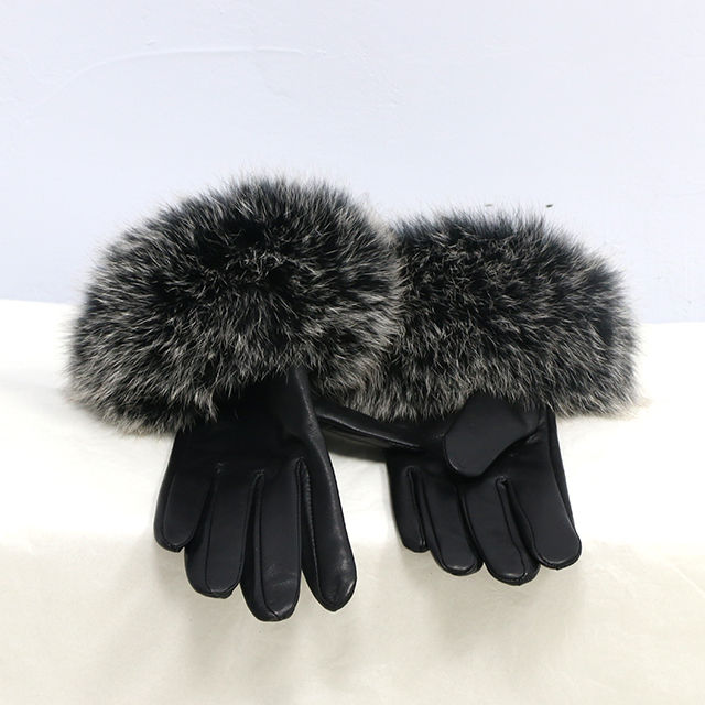Miniatura: Genuine Leather Glove New Arrival Real Sheepskin & Fox Fur Gloves