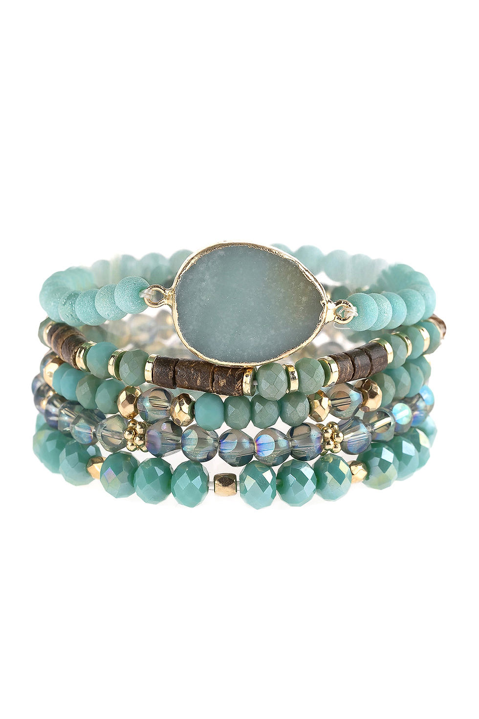 Miniatura: Hdb2736 - Natural Stone Charm Mixed Beads Bracelets
