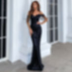 Miniatura: Farah Off Shoulder Fringe Tassel Gown