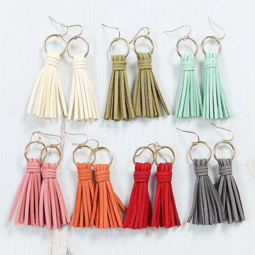 Miniatura: Hde2999 - Leather Tassel Earrings