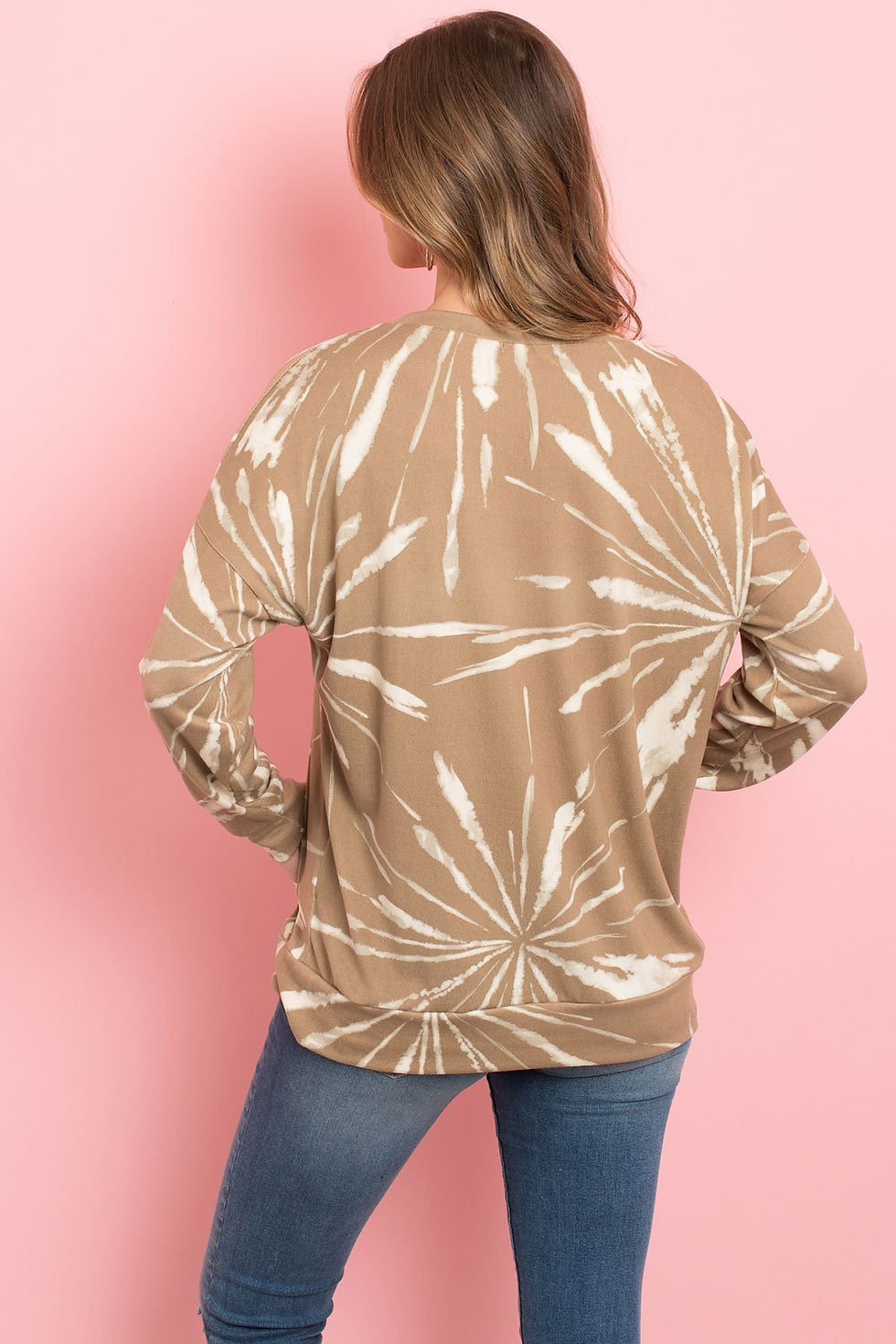 Miniature : Kangaroo Pocket Tie Dye Long Sleeve Top