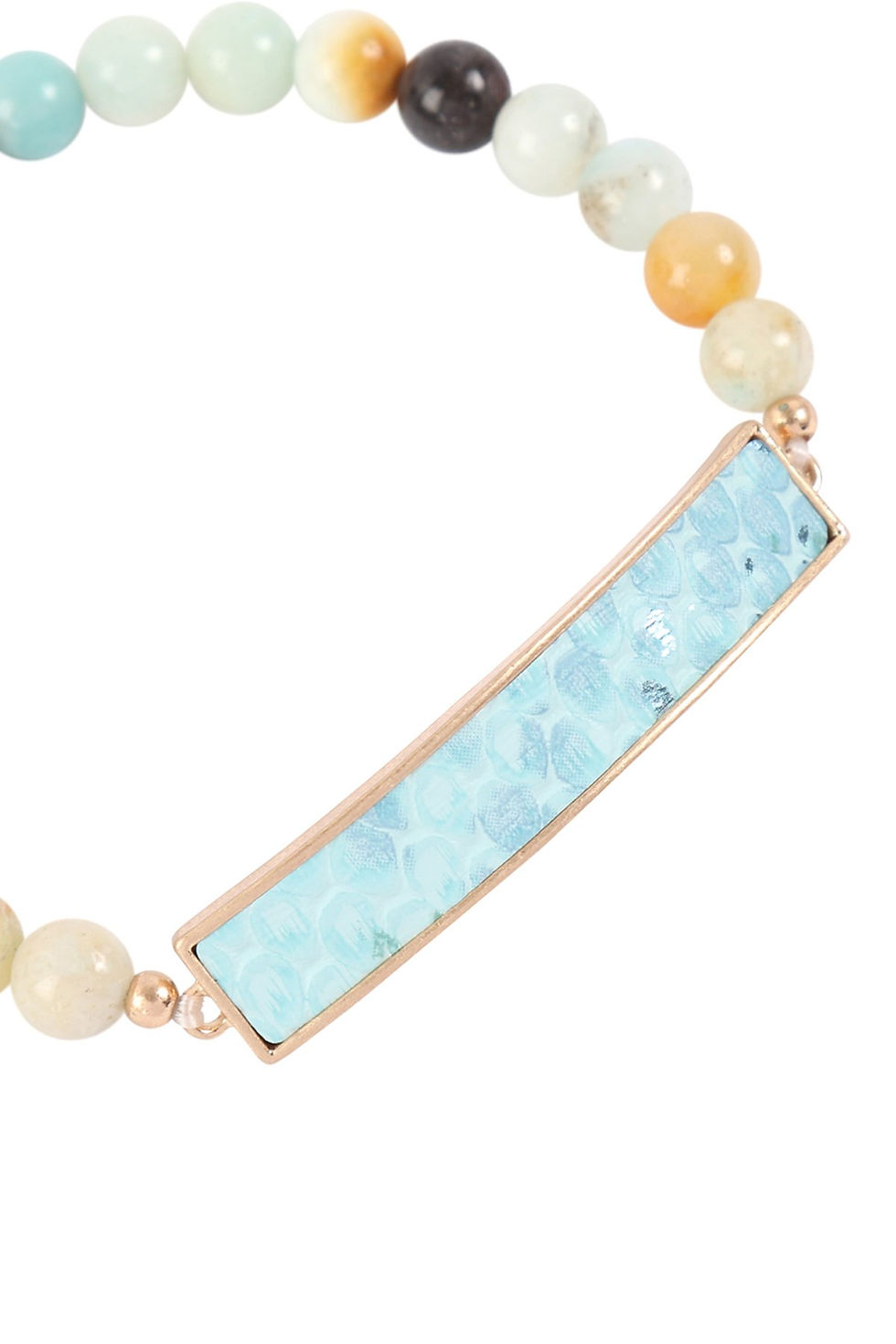 Miniature : Animal Print Bar With Beaded Stone Bracelet