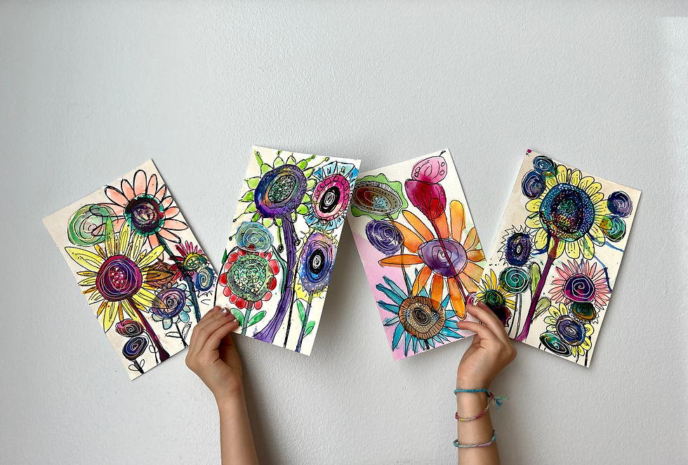 Abstract Florals Mini Print Set