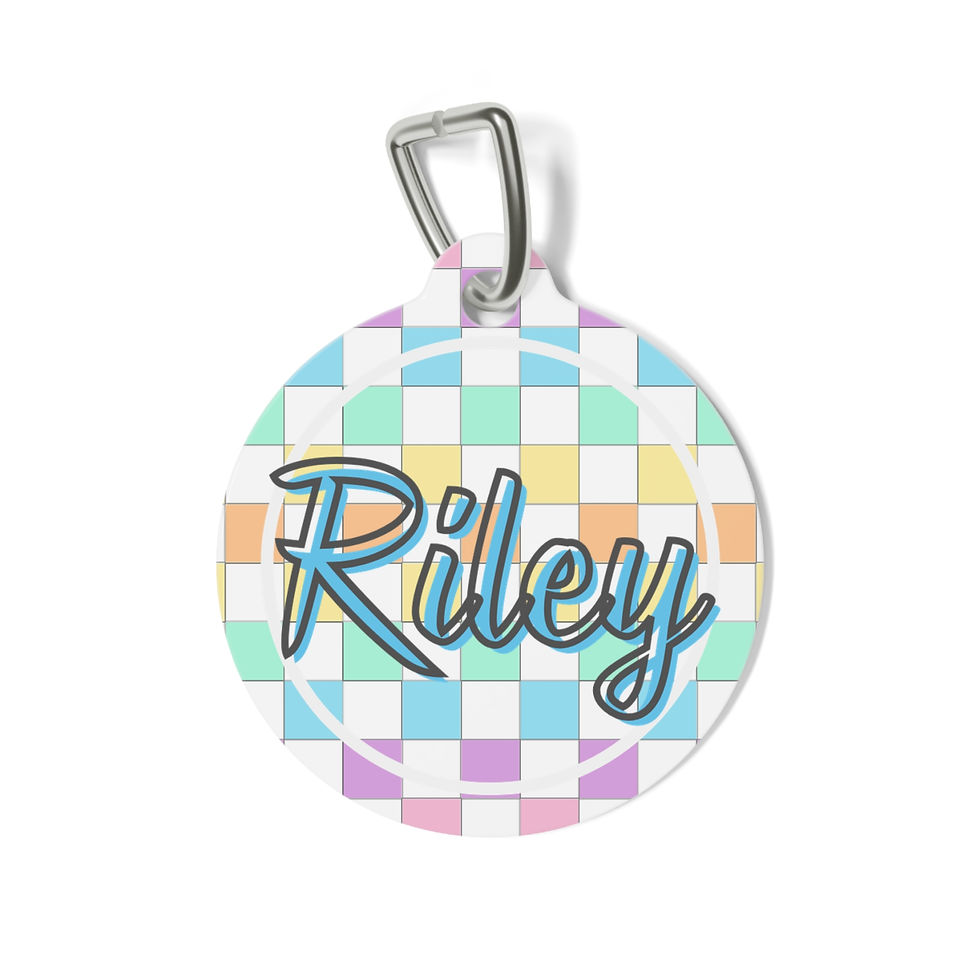 Cotton Candy Tiles Pet Tag