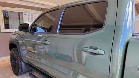Green Toyota Tacoma full vehicle ceramic window tint hawaii