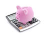 piggy bank on a calculator