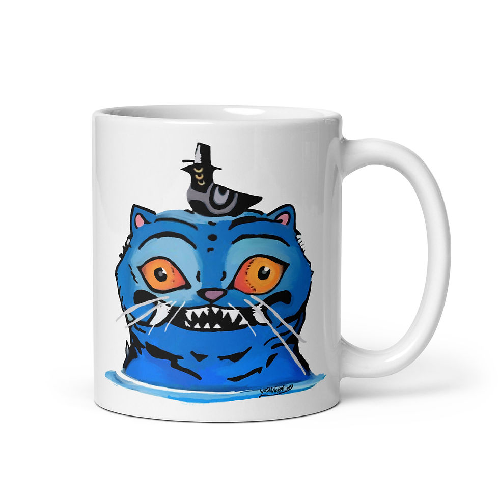 Thumbnail: Demon Huntri/x – Derpy Cat & Sussie Bird Mug | Glossy Ceramic Anime Coffee Cup
