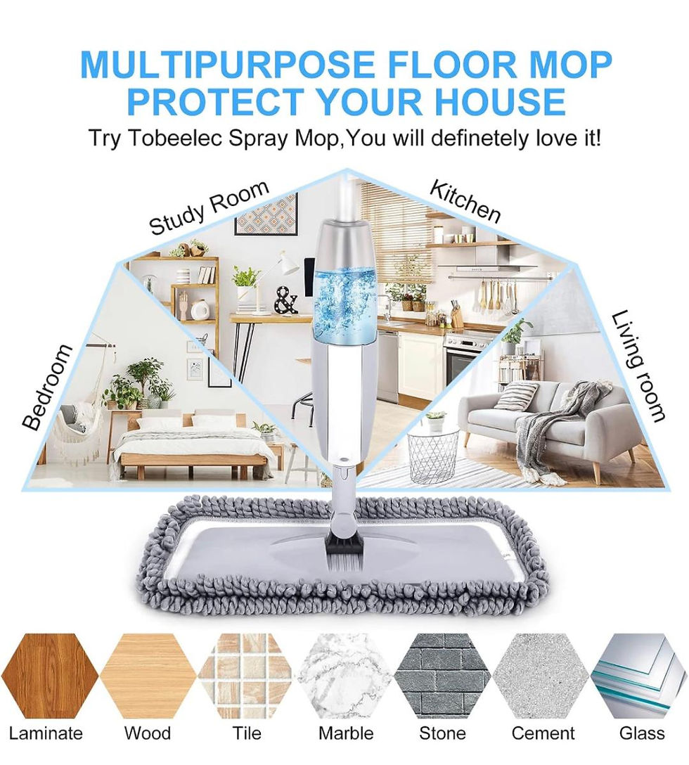 Thumbnail: Tobeelec Microfiber 360 Spray Mop (Grey)