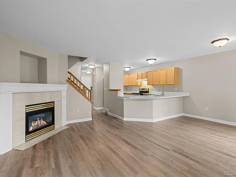 Living room with fireplace