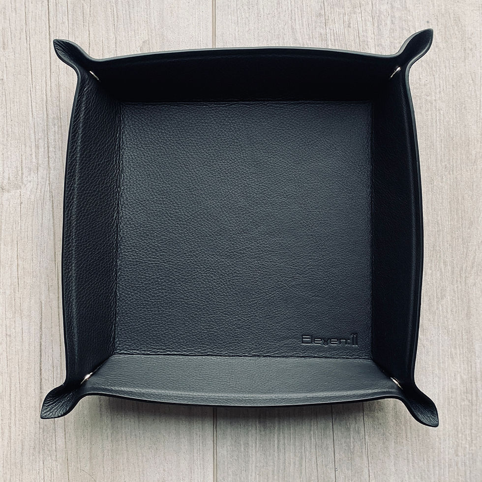 Thumbnail: The Eleven:11 Black Leather Valet Tray