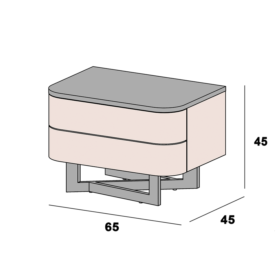 Miniatura: Mesa de Cabeceira - Desenho Técnico