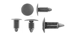 Assorted automotive push clips for panel, bumper, and trim fastening in collision repair