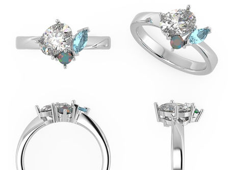 Render for bespoke engagement ring (Claw Set)