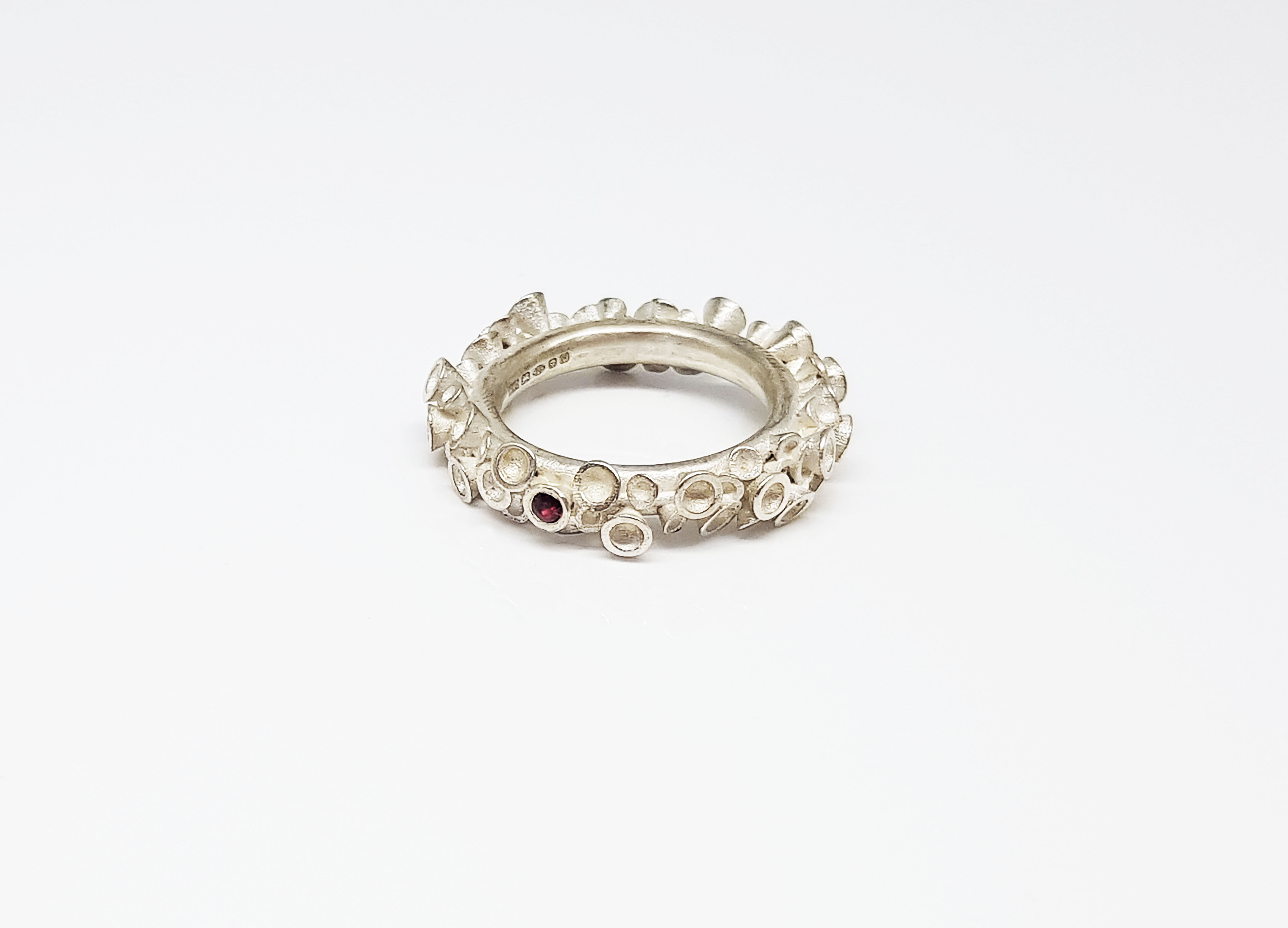 3d printed, silver, gemstone, ring, cardiff, rebecca oldfield jewellery, silversmith, cardiff jeweller, silversmiths cardiff